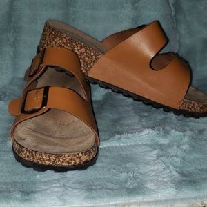 Brown Buckle Sandals